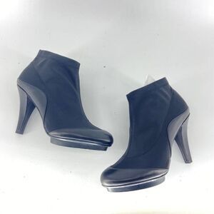 United Nude black sock top leather stiletto round toe ankle low Boots womens 39